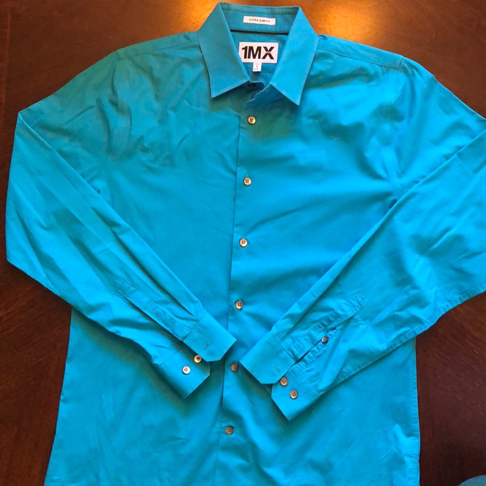Express 1MX Extra Slim Fit Long Sleeve Button Down